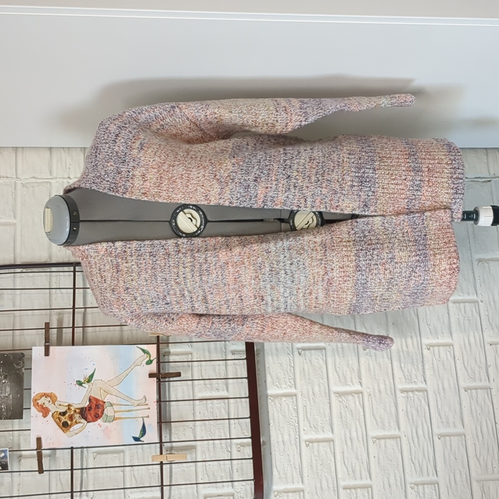 Loft long open cardigan wool blend XS XXS